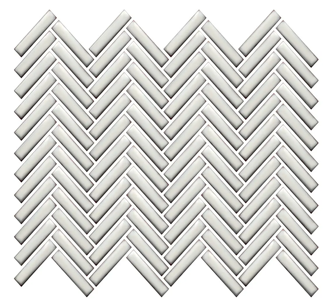 12×12 Bright Antique White Herringbone