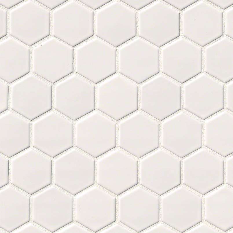 12×12 Retro Hexagon White 2 “