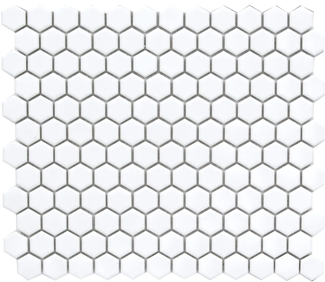 12×12 Matte White 1″ Hexagon