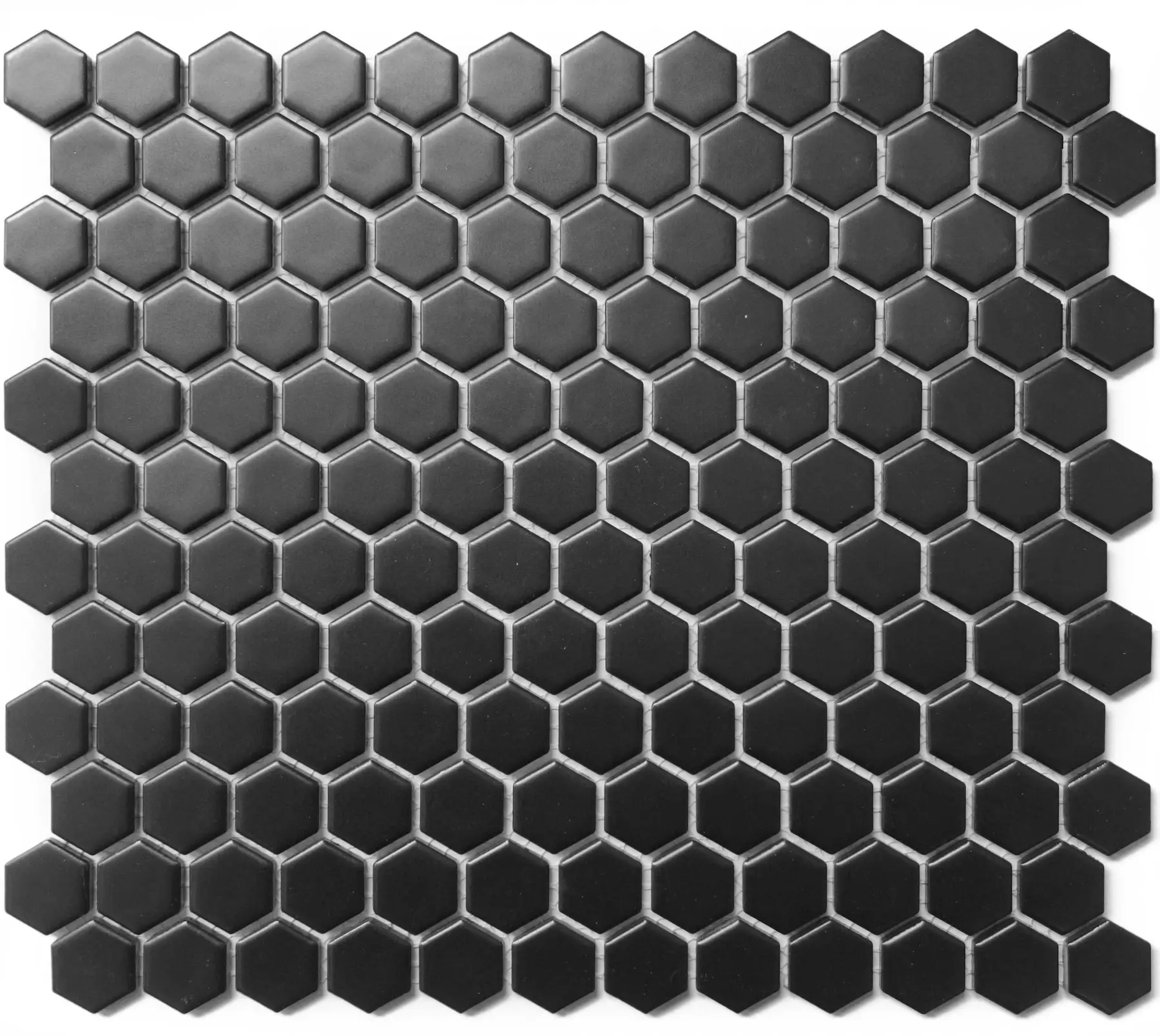 12×12 Matte Black Hexagon 1×1